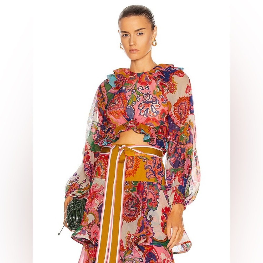 Zimmermann Lovestruck Tie Bodice Blouse